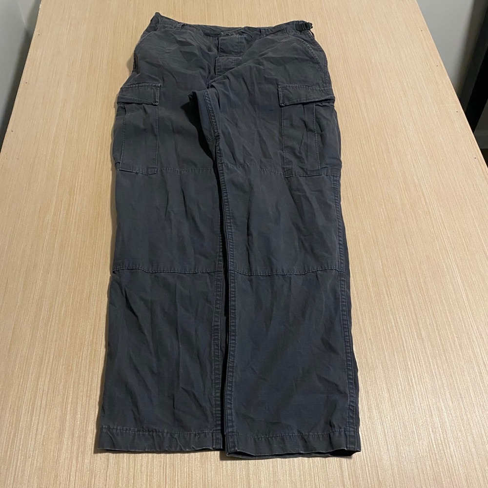Mens Military Cargo Pants Faded Black Tactical Utility Trousers Medium Regular